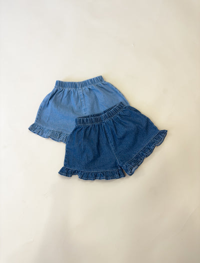 Ruffle Denim Shorts