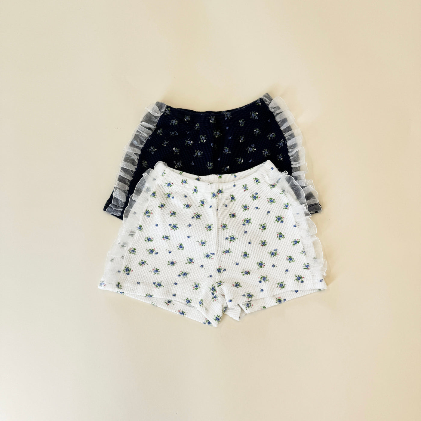 Waffle Floral Shorts