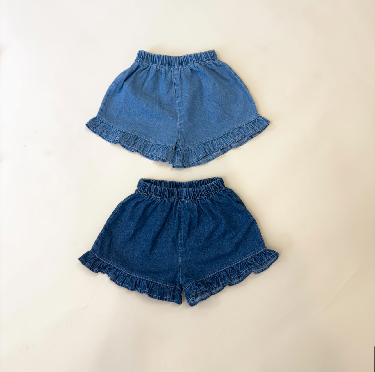 Ruffle Denim Shorts