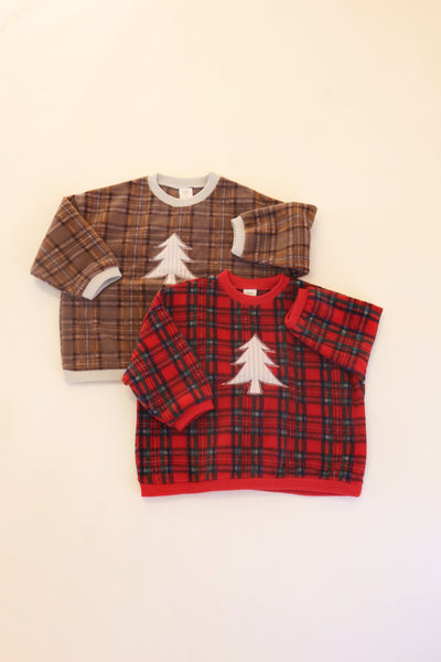 Plaid Christmas Tree Romper | Sweatshirt