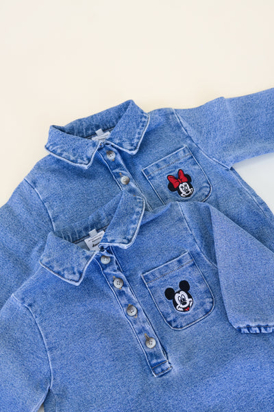 Mickey/ Minnie Denim Romper