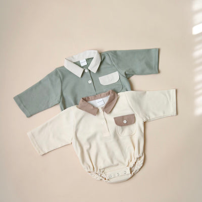 Two Tone Collared Onesie